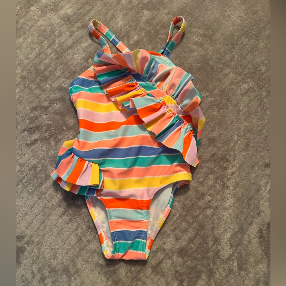 Cat & Jack Multicolor Striped Kids Swim One Piece